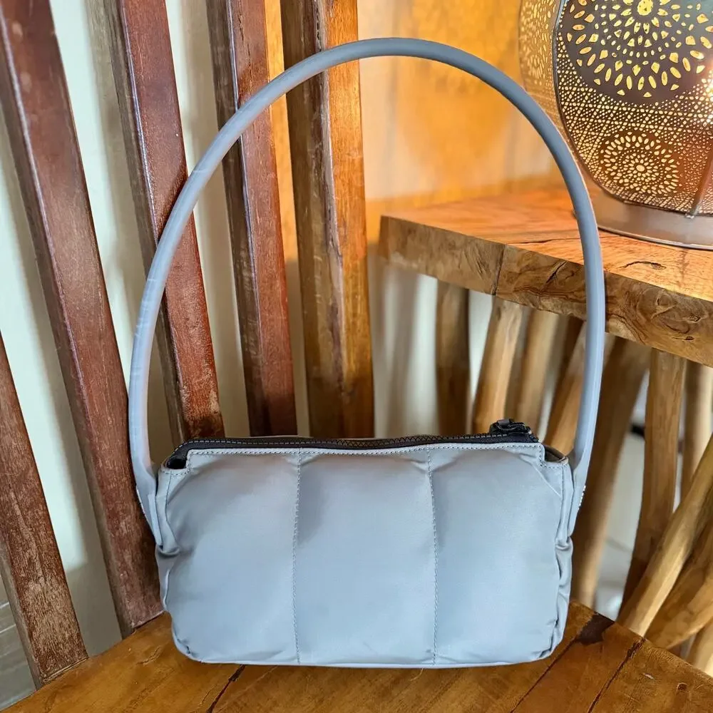 Heaven by Marc Jacobs Puffy Nylon Shoulder Bag – Cement Grey